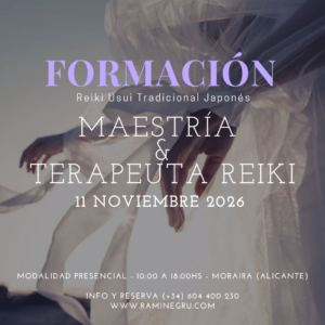 FORMACIÓN - MAESTRÍA REIKI USUI & TERAPEUTA REIKI (doble certificación)